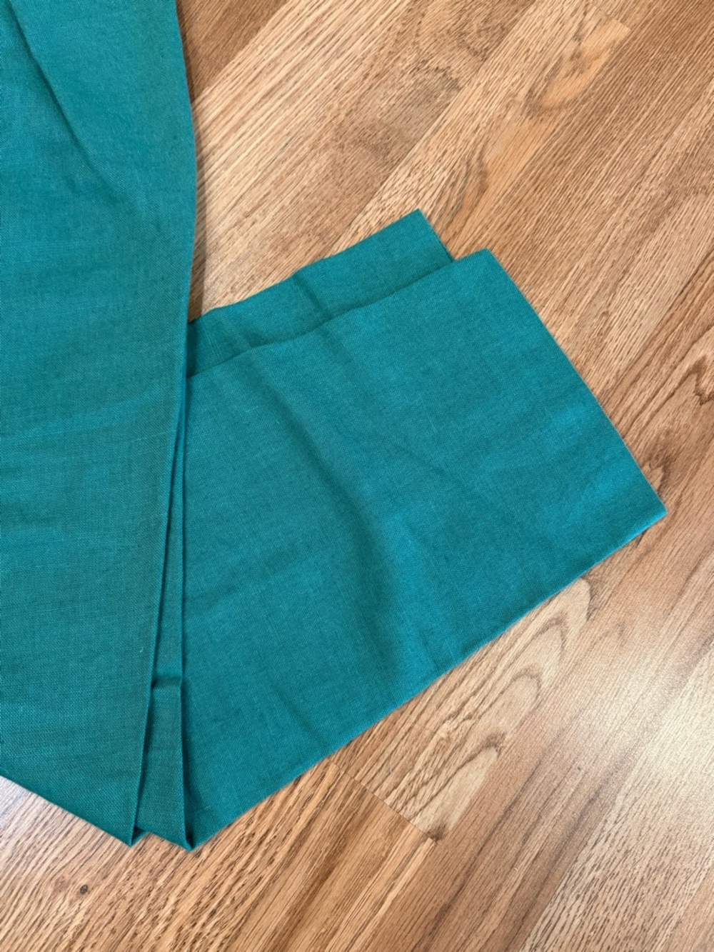 Vintage 80s 90s Lands End‎ Women's 10 Linen Blend High Rise Pants Pull On Green - Picture 3 of 12